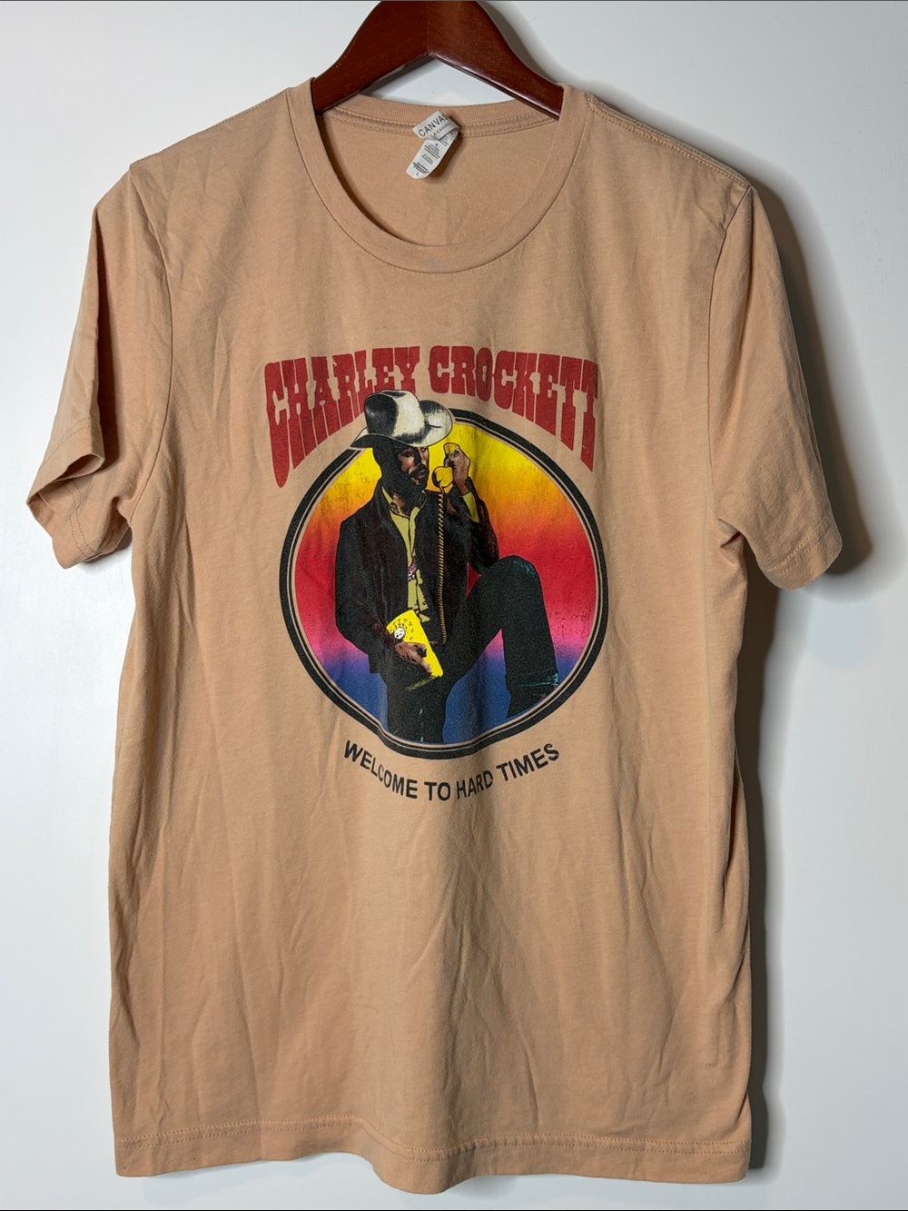 Bella Canvas Tan Charley Crockett Graphic Tee size large